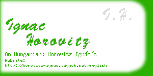ignac horovitz business card